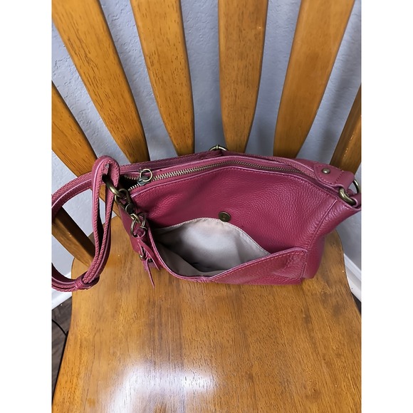 The Sak Womens Red Leather Shoulder Hobo Bag Crossbody Purse Handbag - Picture 11 of 13